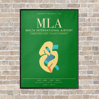 Thumbnail for Malta International Airport MLA - Canvas Framed - Green