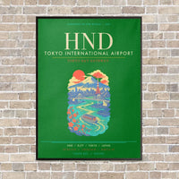 Thumbnail for Tokyo Haneda Airport HND - Canvas Framed - Green