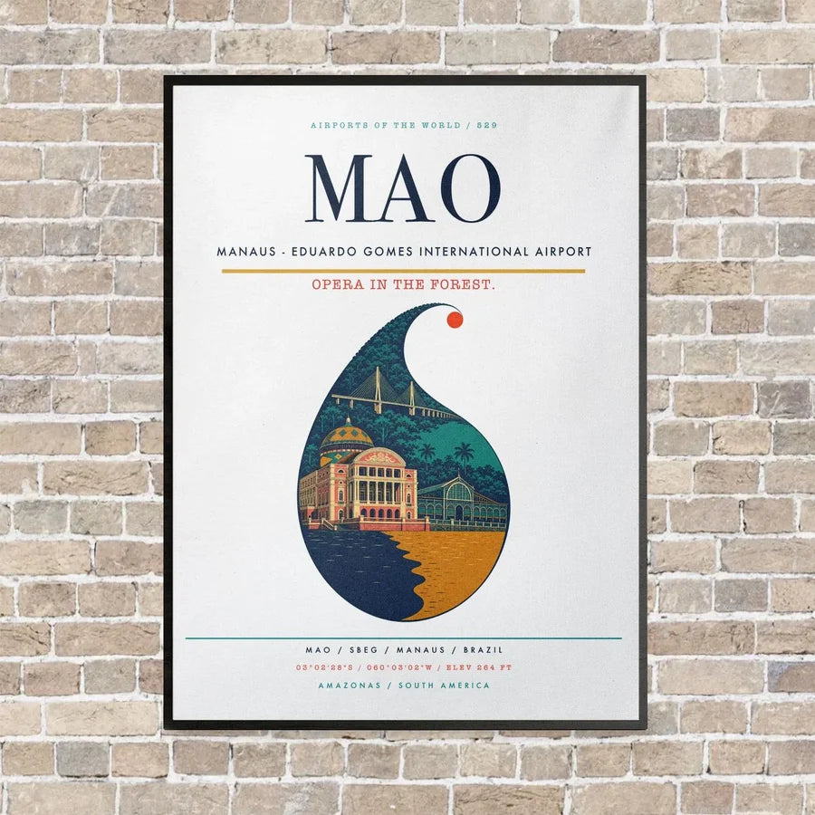 Manaus - Eduardo Gomes International Airport MAO - Canvas Framed - White