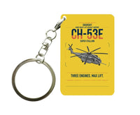 Thumbnail for Sikorsky CH-53E Super Stallion design on yellow designed key chain, double-side print