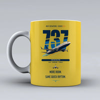 Thumbnail for Boeing 737 MAX 9 double-side print on yellow ceramic mug