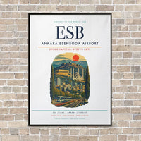 Thumbnail for Ankara Esenboga Airport ESB - Canvas Framed - White