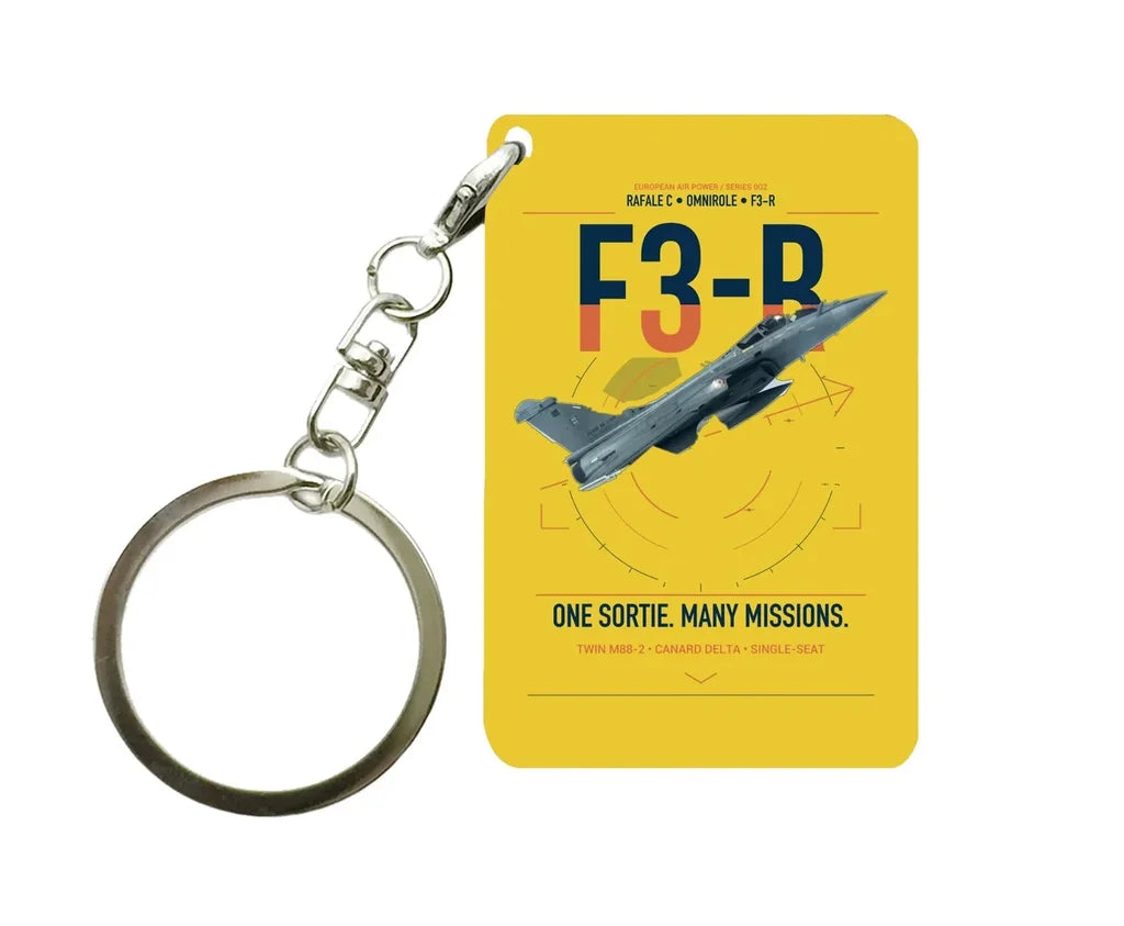 Dassault Rafale C — F3-R standard design on yellow designed key chain, double-side print