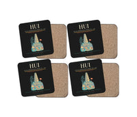 Thumbnail for Phu Bai International Airport (HUI) design on black 4 pieces set coaster