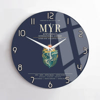 Thumbnail for Myrtle Beach International Airport (MYR) design on navy blue no frame wall clock