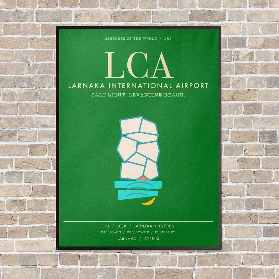 Larnaka International Airport LCA - Canvas Framed - Green