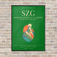 Thumbnail for Salzburg Airport SZG - Canvas Framed - Green