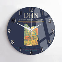 Thumbnail for Dothan Regional Airport (DHN) design on navy blue no frame wall clock