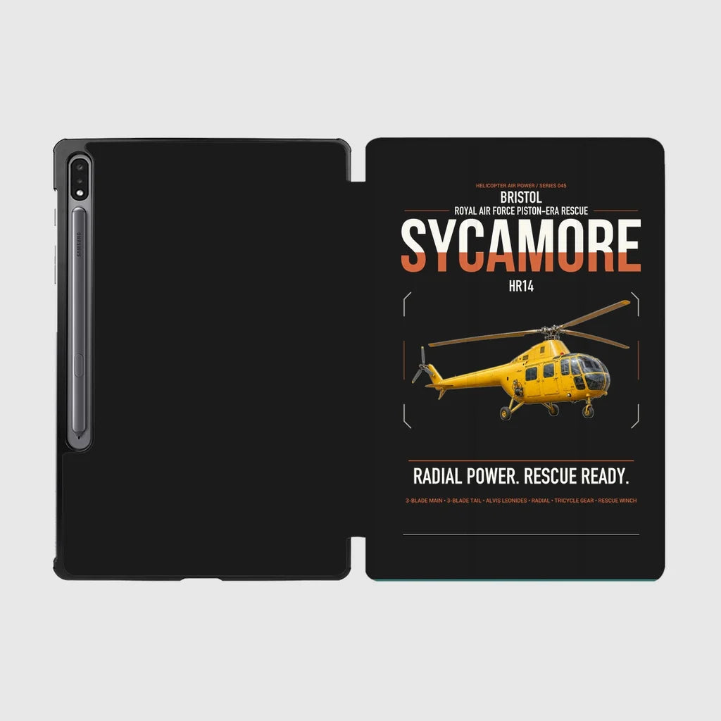 Bristol Sycamore HR14 design on black samsung tablet tablet case