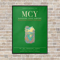 Thumbnail for Sunshine Coast Airport MCY - Canvas Framed - Green