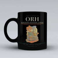 Thumbnail for Worcester Regional Airport (ORH) airport code design on black ceramic mug
