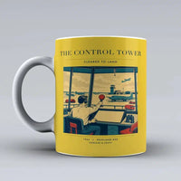 Thumbnail for VINTAGE G4093 - The Control Tower - Ceramic Mug design on yellow