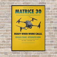 Thumbnail for DJI Matrice 30 vertical canvas print - framed - yellow background