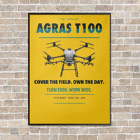 Thumbnail for DJI Agras T100 vertical canvas print - framed - yellow background