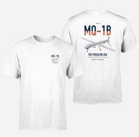 Thumbnail for MQ-1B Predator design on white double-side t-shirt, double-side print