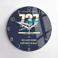 Thumbnail for Boeing 737-300 Classic design on navy blue no frame wall clock