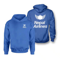 Thumbnail for Nepal Airlines logo on blue double side hoodie