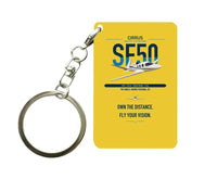 Thumbnail for Cirrus Vision Jet G2+ design on yellow designed key chain, double-side print