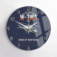 Thumbnail for PZL-Świdnik W-3WA Sokół design on navy blue no frame wall clock