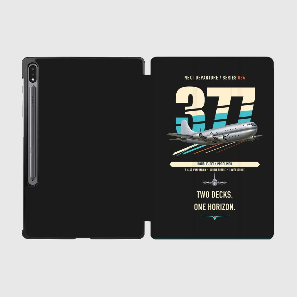 Boeing 377 Stratocruiser design on black samsung tablet tablet case