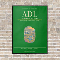 Thumbnail for Adelaide Airport ADL - Canvas Framed - Green