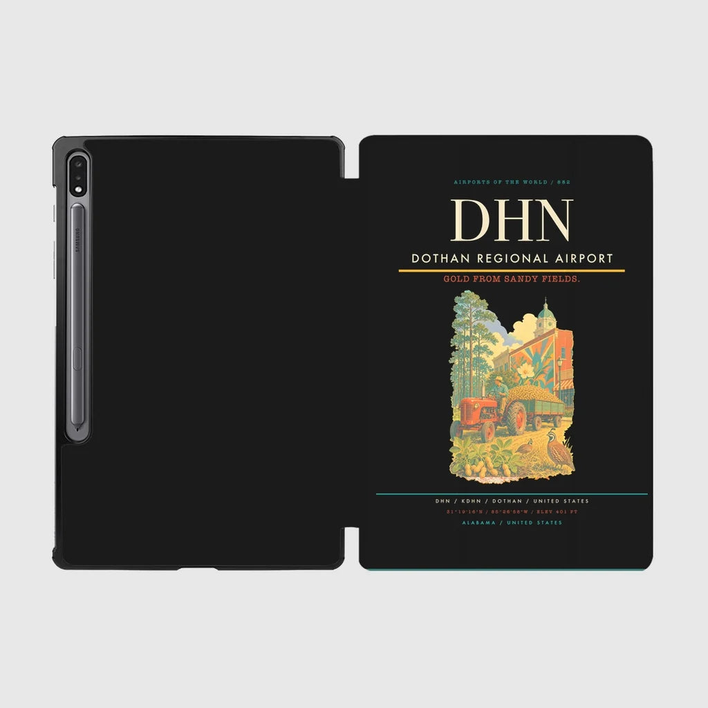 Dothan Regional Airport (DHN) design on black samsung tablet tablet case