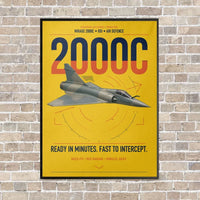 Thumbnail for Dassault Mirage 2000C RDI vertical canvas print - framed - yellow background