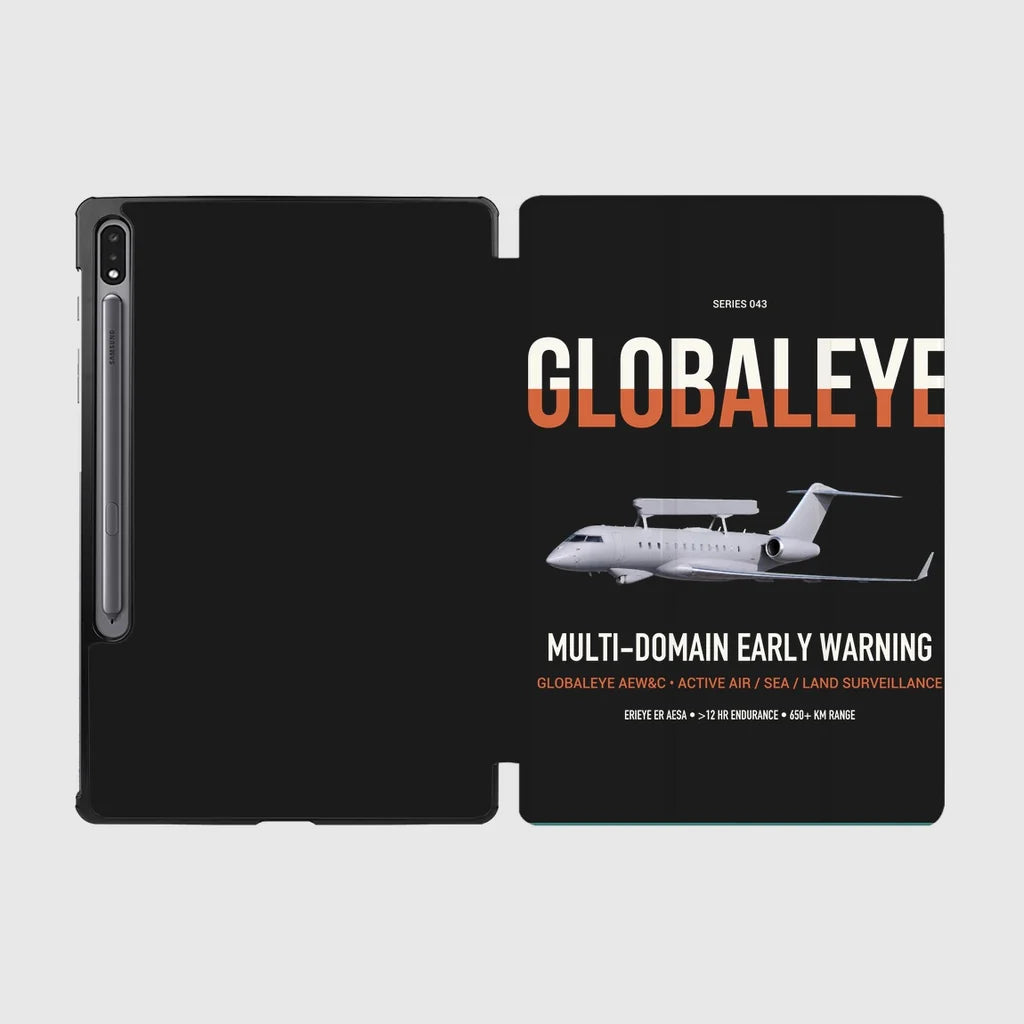 Saab GlobalEye design on black samsung tablet tablet case