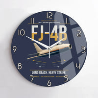 Thumbnail for FJ-4B Fury design on navy blue no frame wall clock