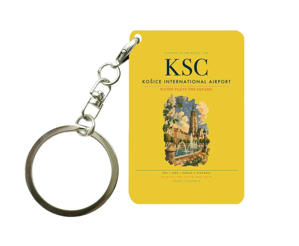 Košice International Airport (KSC) design on yellow key chain