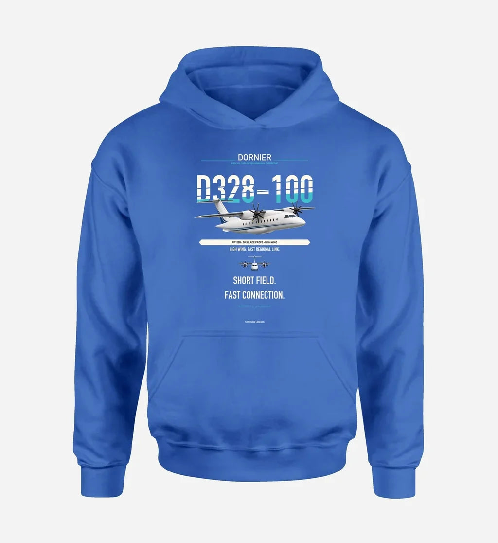 D328-100 design on blue hoodie single side