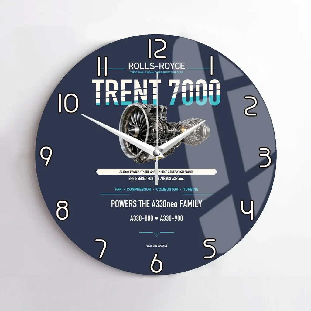 TRENT 7000 design on navy blue no frame wall clock