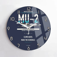 Thumbnail for Mitsubishi MU-2B-60 Marquise design on navy blue no frame wall clock