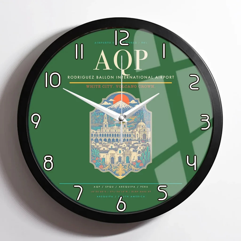 Rodriguez Ballon International Airport AQP Wall-Clock Framed - Green