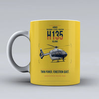 Thumbnail for Airbus H135 design on yellow ceramic mug, double-side print