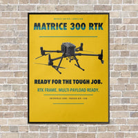 Thumbnail for DJI Matrice 300 RTK vertical canvas print - framed - yellow background
