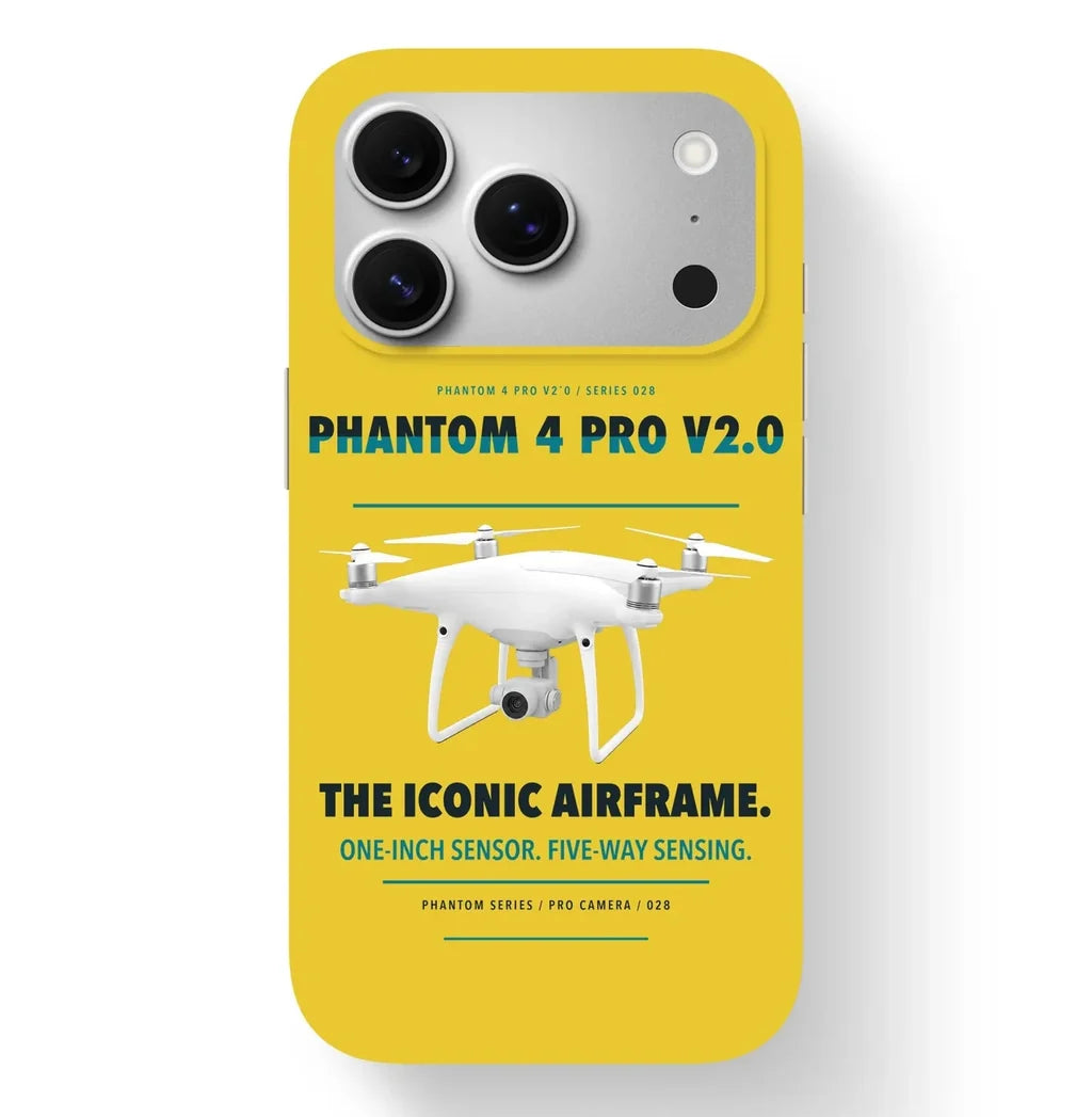 DJI Phantom 4 Pro V2.0 Case design on yellow iphone case