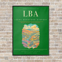 Thumbnail for Leeds Bradford Airport LBA - Canvas Framed - Green