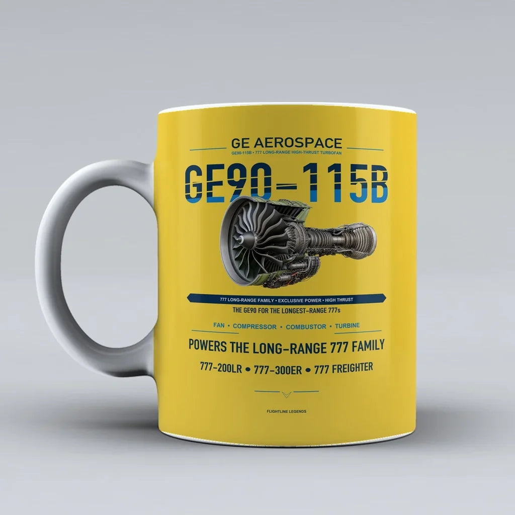 Mug design on yellow ge90 115b