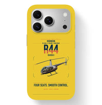 Thumbnail for Robinson R44 Raven II design on yellow magsafe iphone case, for iPhone 17 Pro