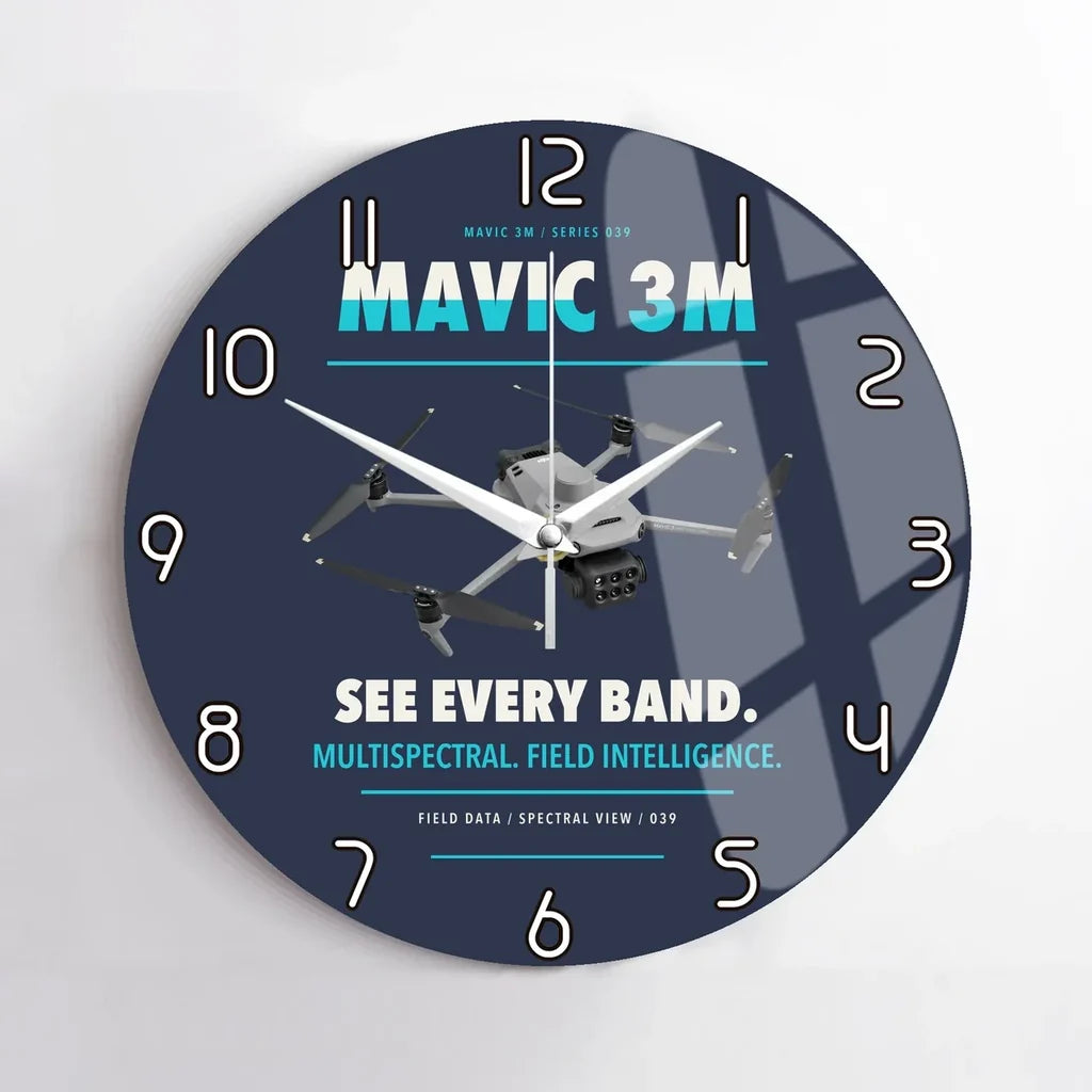 DJI Mavic 3 Multispectral design on navy blue no frame wall clock