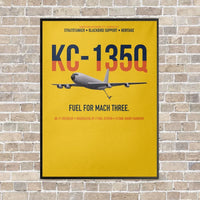Thumbnail for KC-135Q Blackbird Tanker vertical canvas print - framed - yellow background