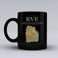 Thumbnail for Brive–Souillac Airport (BVE) airport code design on black ceramic mug