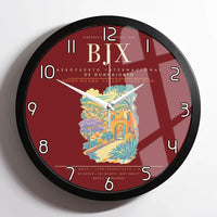 Thumbnail for Aeropuerto Internacional de Guanajuato BJX Wall-Clock Framed - Dark Red