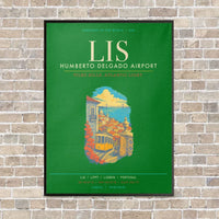 Thumbnail for Lisbon Humberto Delgado Airport LIS - Canvas Framed - Green