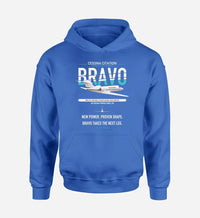 Thumbnail for Cessna Citation Bravo design on blue double-side hoodie, single-side print