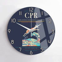 Thumbnail for Casper–Natrona County International Airport (CPR) design on navy blue no frame wall clock