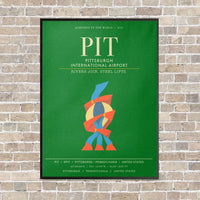 Thumbnail for Pittsburgh International Airport PIT - Canvas Framed - Green