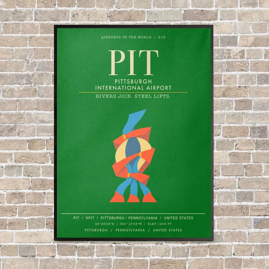 Pittsburgh International Airport PIT - Canvas Framed - Green