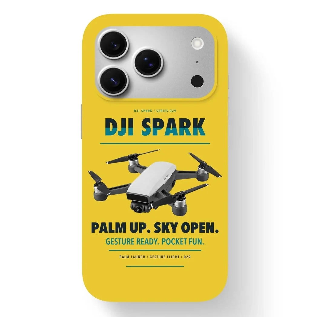 DJI Spark Case design on yellow iphone case